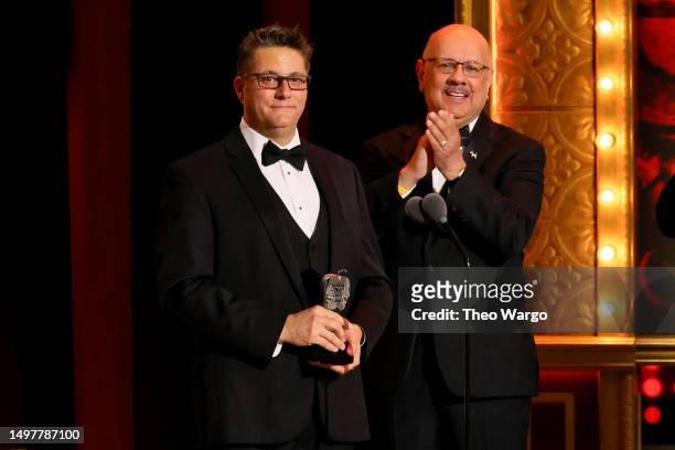 Jason Zembuch-Young accepts the Excellence in Theatre Education award onstage during Tony Awards: Act One, Live Pre-Show Of Exclusive Content On...
