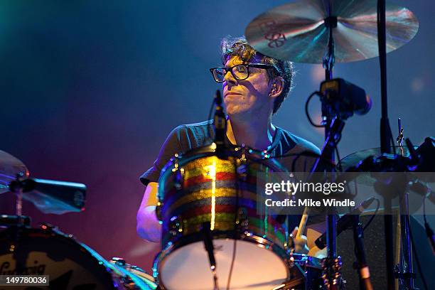 Patrick Carney of The Black Keys performs during 2012 Lollapalooza at Grant Park on August 3, 2012 in Chicago, Illinois.