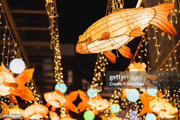 fish lanterns - festival delle lanterne cinesi foto e immagini stock