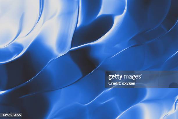 abstract blob blue gradient waves background. morphing digital  art - spring flowing water stockfoto's en -beelden