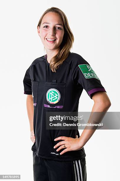 Imke Lohmeyer poses during a DFB Women Referee Meeting on August 3, 2012 in Cologne, Germany.