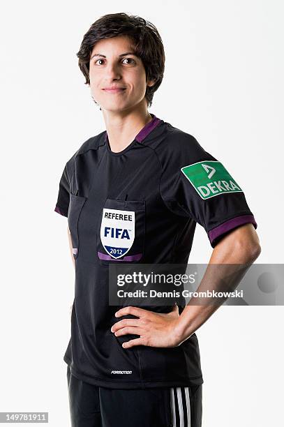 Riem Hussein poses during a DFB Women Referee Meeting on August 3, 2012 in Cologne, Germany.