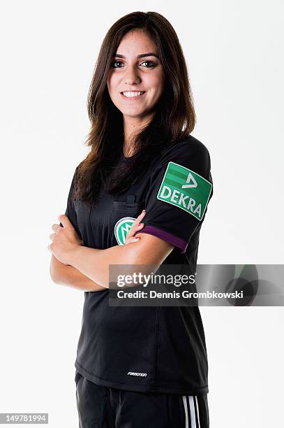 Sinem Turac poses during a DFB Women Referee Meeting on August 3, 2012 in Cologne, Germany.