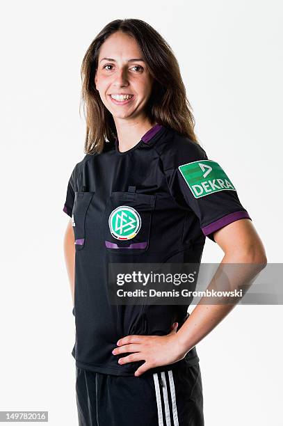 Marija Kurtes poses during a DFB Women Referee Meeting on August 3, 2012 in Cologne, Germany.