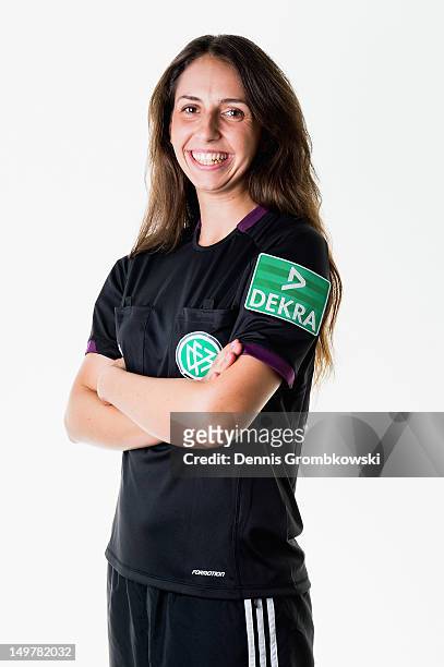 Marija Kurtes poses during a DFB Women Referee Meeting on August 3, 2012 in Cologne, Germany.