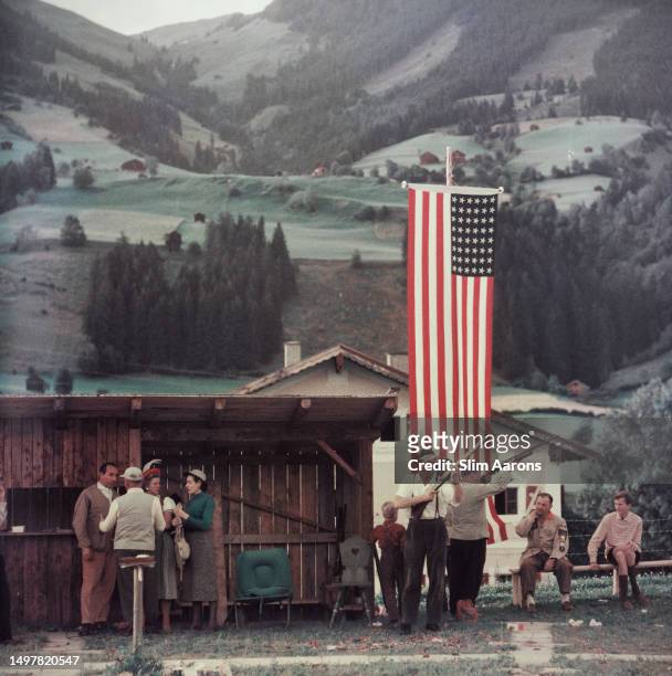 Shooting party at Mittersill Castle, Austria, 1958.