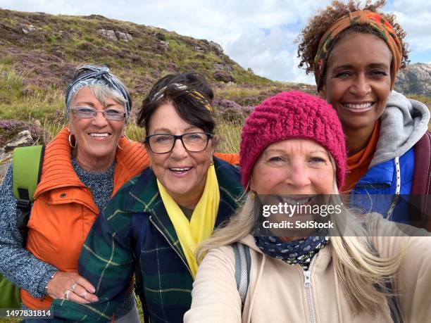 group of friends taking a selfie - taken on mobile device stock pictures, royalty-free photos & images