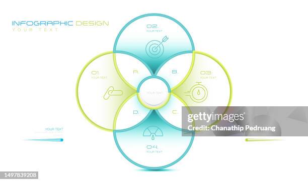 venn diagram four item design element stock illustration.
analyzing, arranging, business, business finance and industry, business strategy, icons - venn diagram stock illustrations