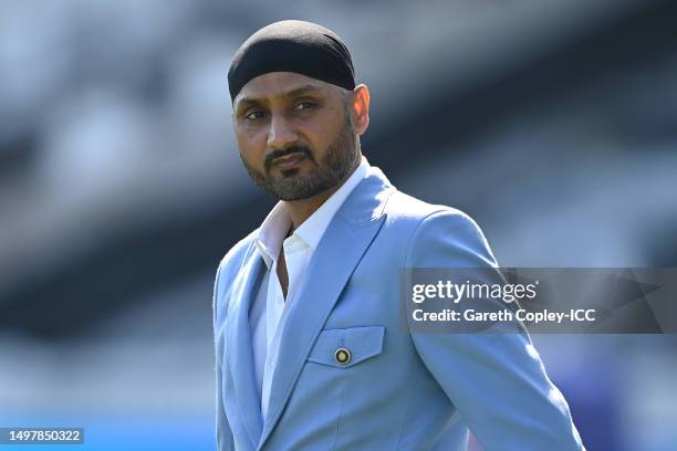 Former Indian cricketer Harbhajan Singh during day four of the ICC World Test Championship Final between Australia and India at The Oval on June 10,...