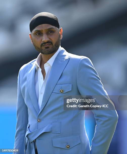 Former Indian cricketer Harbhajan Singh during day four of the ICC World Test Championship Final between Australia and India at The Oval on June 10,...