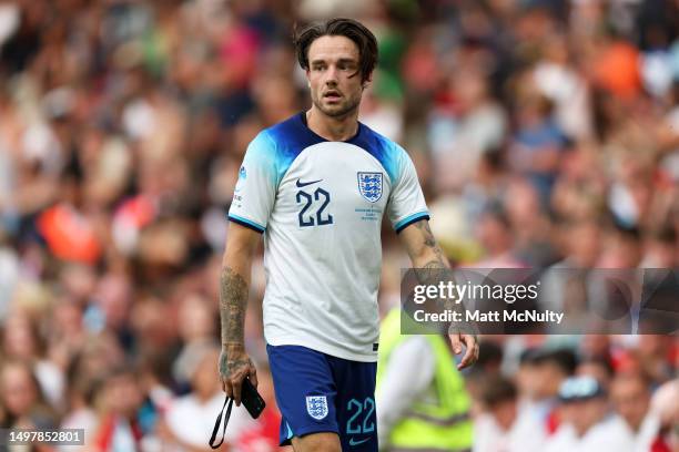 Liam Payne of England during Soccer Aid for Unicef 2023 at Old Trafford on June 11, 2023 in Manchester, England.