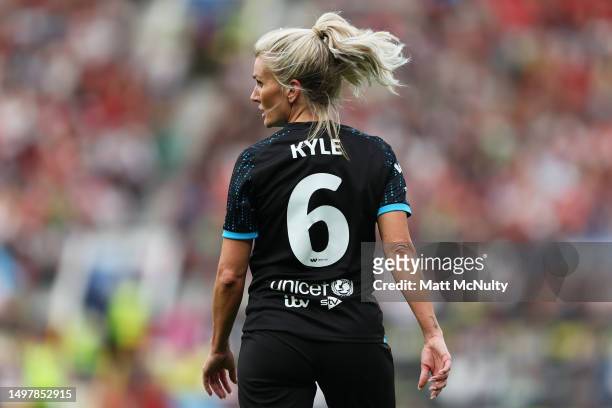Kaylyn Kyle of World XI during Soccer Aid for Unicef 2023 at Old Trafford on June 11, 2023 in Manchester, England.