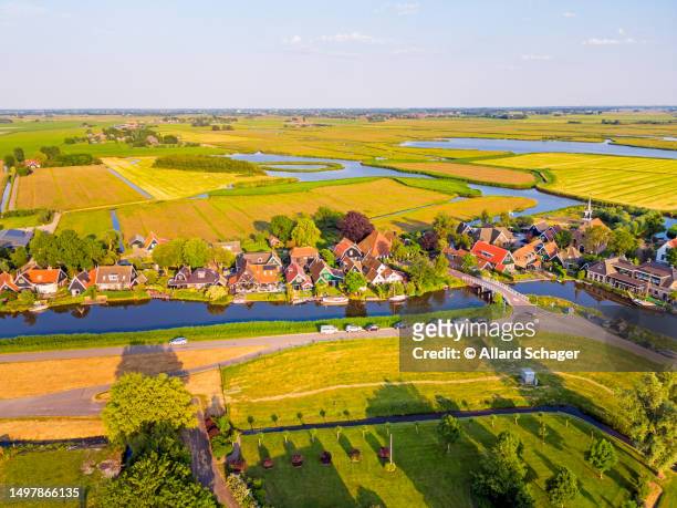 aerial view on driehuizen municipality of alkmaar netherlands - 荷蘭北部 個照片及圖片檔
