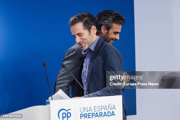 The president of the PP Electoral Committee, Diego Calvo , and the spokesman of the PP campaign committee and deputy secretary of Culture and Open...