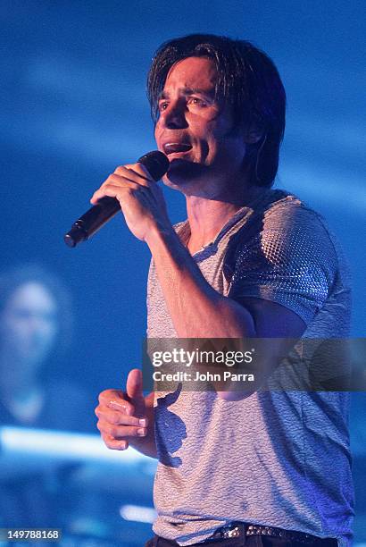 Chayanne performs during the tour opener at AmericanAirlines Arena on August 3, 2012 in Miami, Florida.