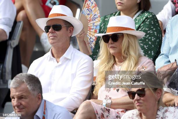 Stefan Edberg and Annette Hjort Olsen attend the 2023 French Open at Roland Garros on June 11, 2023 in Paris, France.