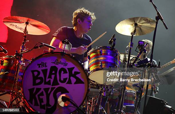 Patrick Carney of The Black Keys performs during 2012 Lollapalooza at Grant Park on August 3, 2012 in Chicago, Illinois.