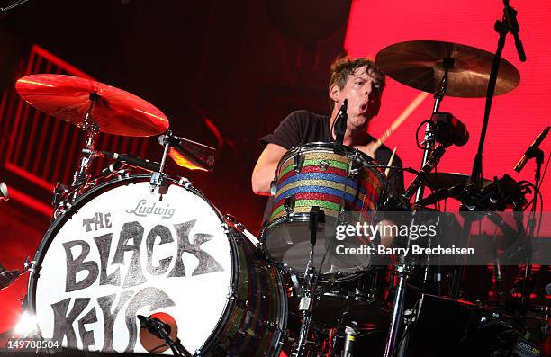 Patrick Carney of The Black Keys performs during 2012 Lollapalooza at Grant Park on August 3, 2012 in Chicago, Illinois.