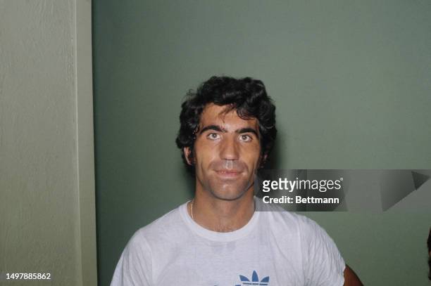 Spanish tennis player Manuel Orantes posing for a picture at the US Open Tennis Championships in New York, September 4th 1975.