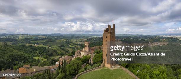 tuscany, drone view of san miniato - san miniato stock pictures, royalty-free photos & images