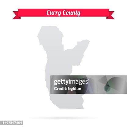 Curry County Oregon Map On White Background With Red Banner HighRes