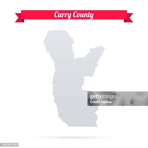 curry county, oregon. map on white background with red banner - oregon coast map stock illustrations