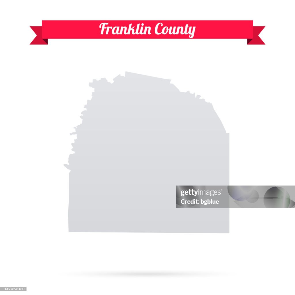 Franklin County, Tennessee. Map on white background with red banner