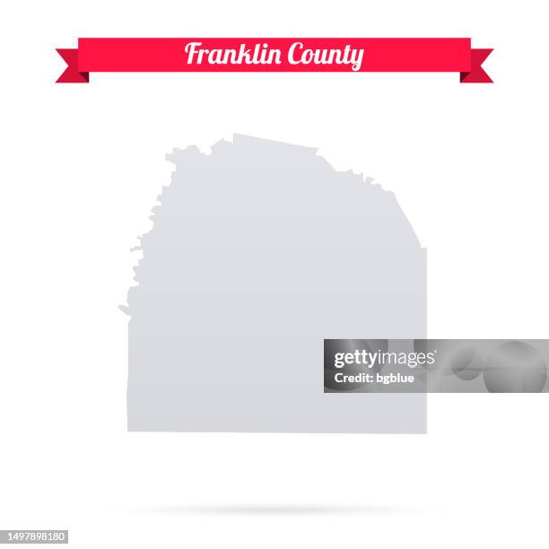 franklin county, tennessee. map on white background with red banner - franklin tennessee stock illustrations