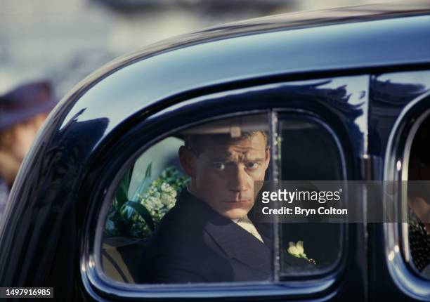 British actor Anthony Andrews plays King Edward VIII while filming 'The Woman He Loved', produced for Harlech Television at the Chateau de Chantilly,...