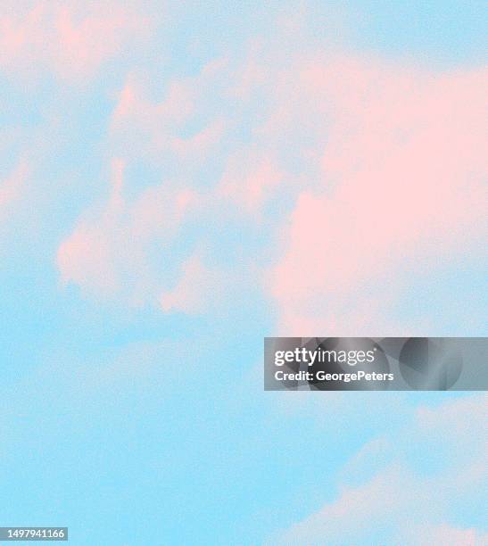 vector stipple illustration clouds and sky - pyrocumulus cloud stock illustrations
