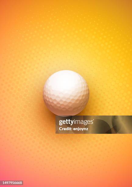 illustrations, cliparts, dessins animés et icônes de affiche de balle de golf orange - sports flyers