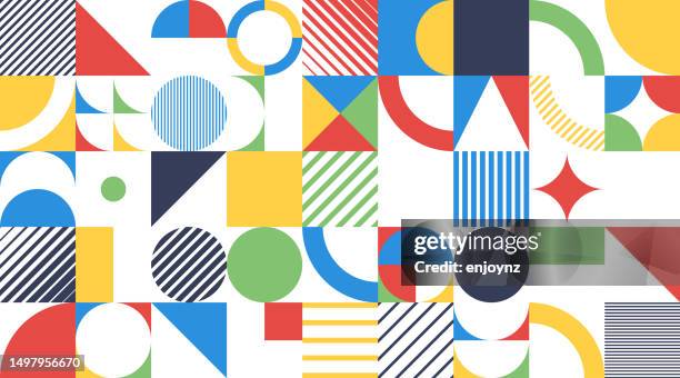 illustrations, cliparts, dessins animés et icônes de fond d’écran abstrait abstrait moderne rétro motif fond d’écran - bauhaus