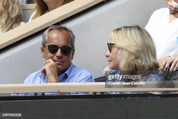 Jerome Pecresse and Valerie Pecresse attend the 2023 French Open at Roland Garros on June 11, 2023 in Paris, France.