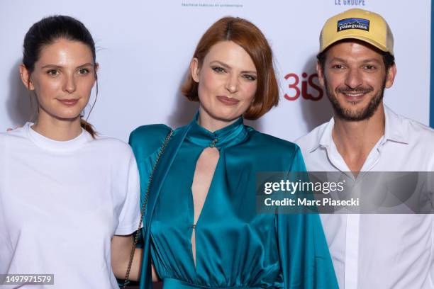 Josephine Japy, Elodie Frege and Vincent Dedienne attend the 6th "Action Enfance Fait Son Cinema" Ceremony At Le Grand Rex on June 12, 2023 in Paris,...