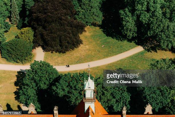 elevated view of hannover from the dome of hanover neue rathaus (new town hall) - hanover germany stock-fotos und bilder