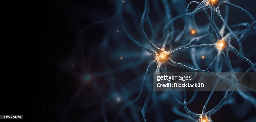 Neurons - Abstract Concept. Wide. Copy Space