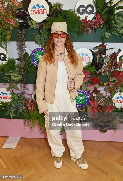 Jess Glynne attends the GQ x evian private lunch at Wimbledon on July 4, 2023 in London, England.