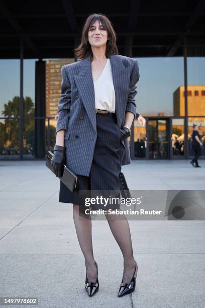 Charlotte Gainsbourg attends the Saint Laurent SS24 menswear collection presentation at Neue Nationalgalerie on June 12, 2023 in Berlin, Germany.