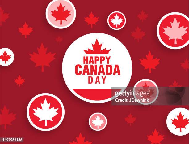 happy canada day greeting web banner design template - canada day party stock illustrations