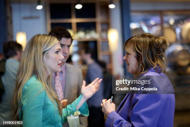 Lily Rabe, Hamish Linklater and Jane Rosenthal attend The Canva Director's Brunch at City Winery on June 12, 2023 in New York City.