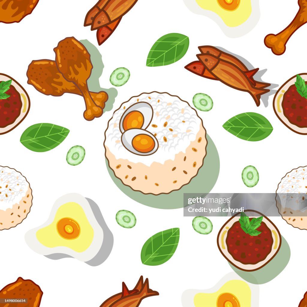 Indonesian food seamless pattern