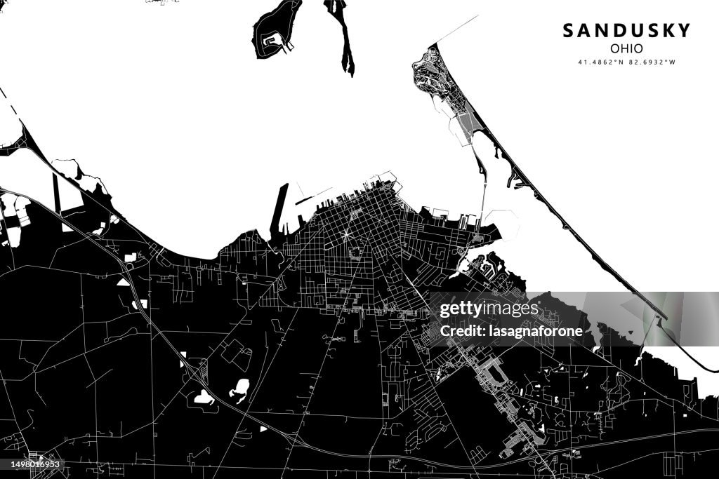 Sandusky, Ohio, USA Vector Map