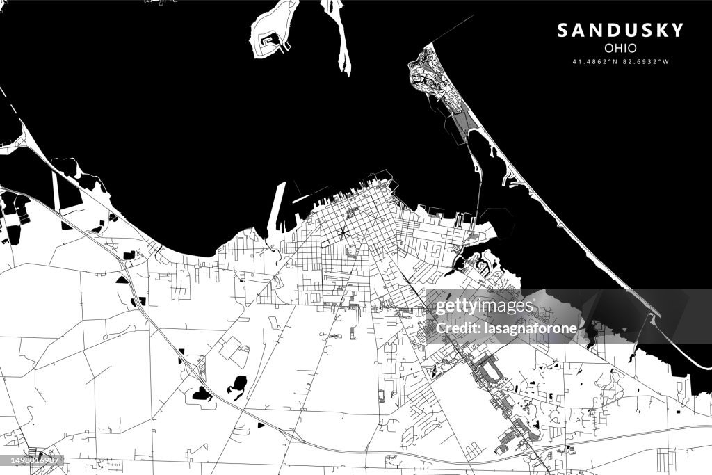 Sandusky, Ohio, USA Vector Map