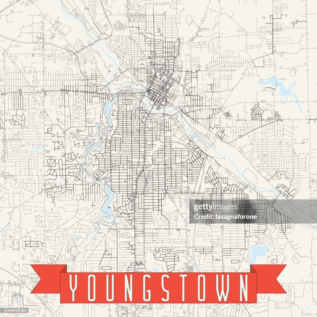 Youngstown, Ohio, USA Vector Map