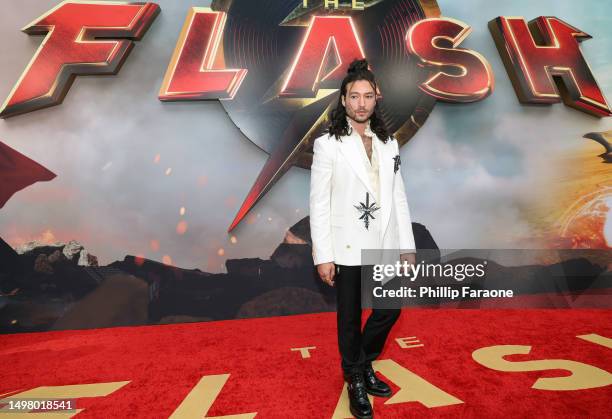 Ezra Miller attends the Los Angeles premiere of Warner Bros. "The Flash" at Ovation Hollywood on June 12, 2023 in Hollywood, California.