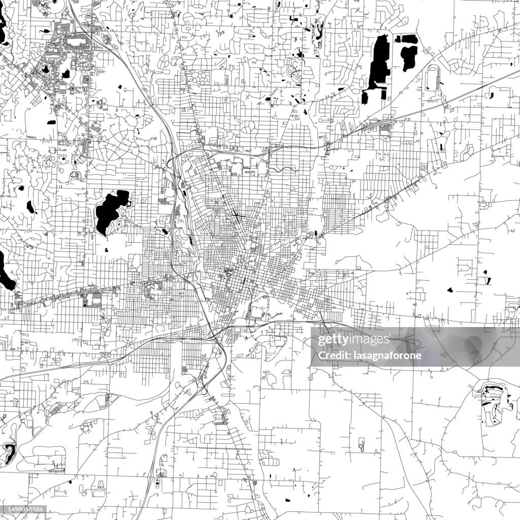 Canton, Ohio, USA Vector Map