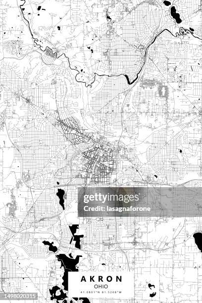 Akron Ohio Usa Vector Map High Res Vector Graphic Getty Images Akron Ohio Usa Vector Map 