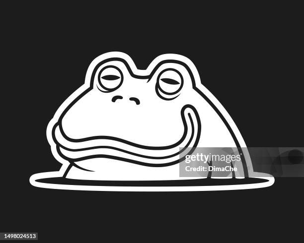 cartoon frog or toad emerging from water - cut out vector silhouette - cartoon feet stock illustrations