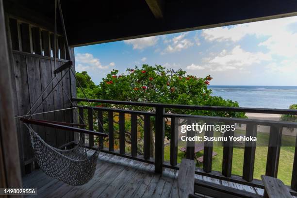 a woman staying at a resort inn on a southern island. - 鹿児島県 stock pictures, royalty-free photos & images