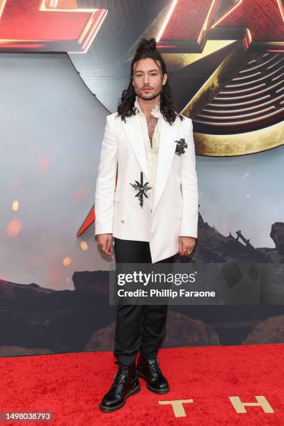 Ezra Miller attends the Los Angeles premiere of Warner Bros. "The Flash" at Ovation Hollywood on June 12, 2023 in Hollywood, California.